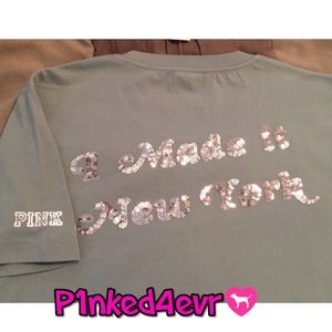 NWT VS PINK New York Bling “I Made it!” Tee XS/S